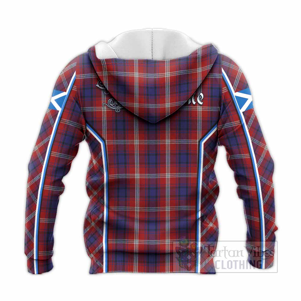 Ainslie Tartan Crest Knitted Hoodie Scotland Coat of Arm Flag Style - Tartan Vibes Clothing