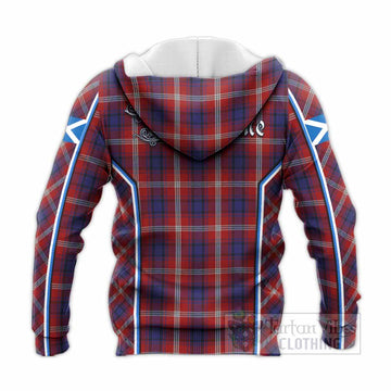 Ainslie Tartan Crest Knitted Hoodie Scotland Coat of Arm Flag Style - Tartan Vibes Clothing