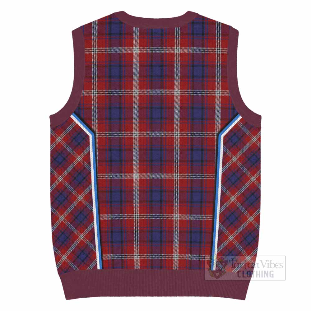 Ainslie Tartan Crest Knitted V-Neck Vest Scotland Coat of Arm Flag Style - Tartan Vibes Clothing