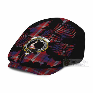 Ainslie Tartan Family Crest Flat Cap, Jeff Cap Scotland Thistle Floral
