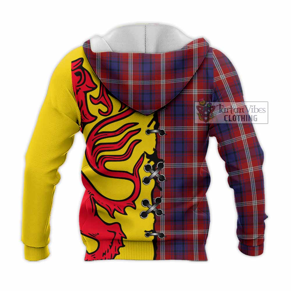 Ainslie Tartan Family Crest Knitted Hoodie Lion Rampant Honor - Tartan Vibes Clothing