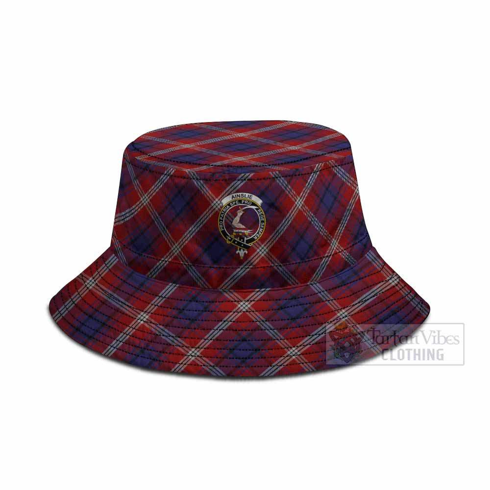 Ainslie Tartan Fishing Hat with Family Crest