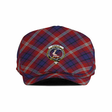 Ainslie Tartan Flat Cap, Jeff Cap Cross Style with Family Crest