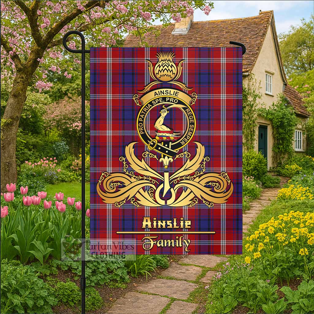 Ainslie Tartan Garden Flag with Highland Thistle Cherish Family Crest Style - Tartan Vibes Clothing