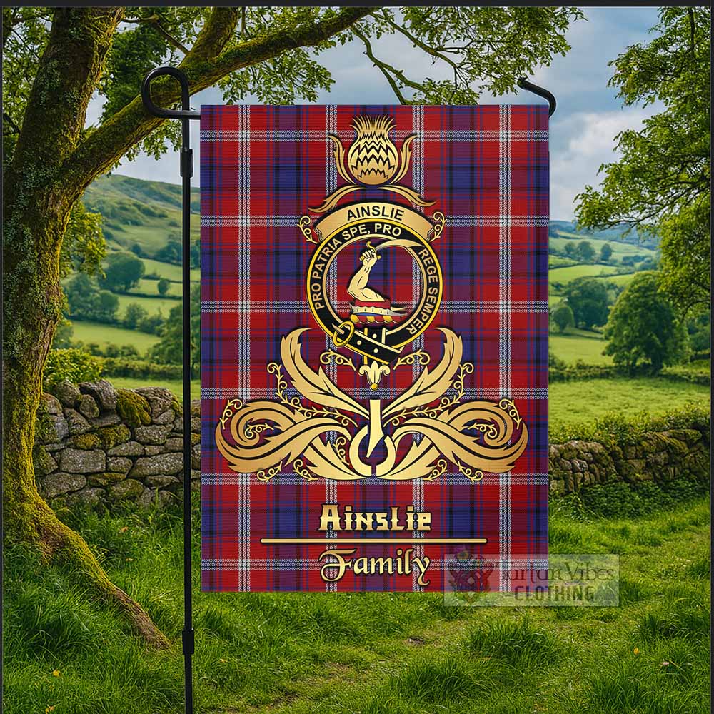 Ainslie Tartan Garden Flag with Highland Thistle Cherish Family Crest Style - Tartan Vibes Clothing