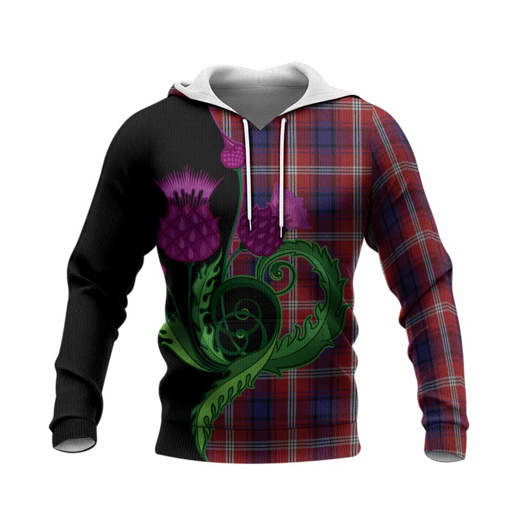 Ainslie Tartan Knitted Hoodie Traditional Scottish Thistle