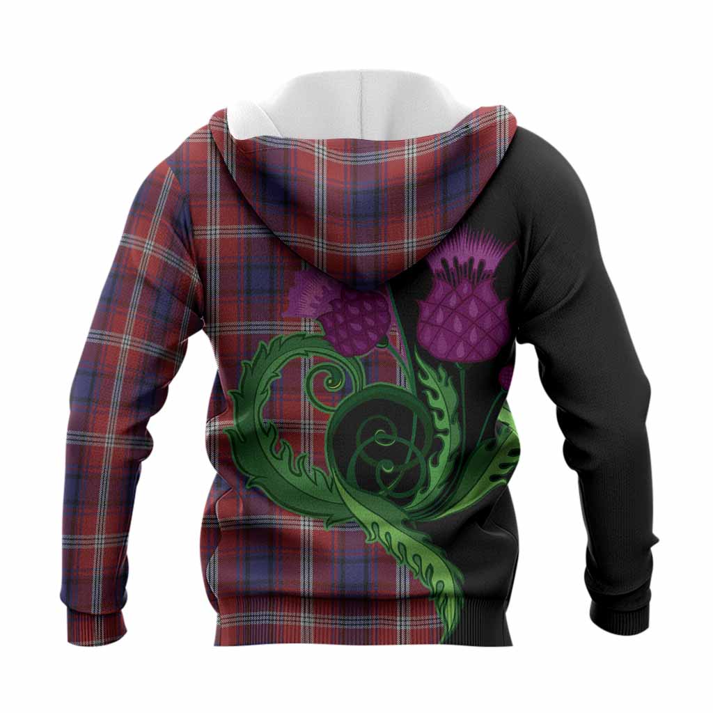 Ainslie Tartan Knitted Hoodie Traditional Scottish Thistle