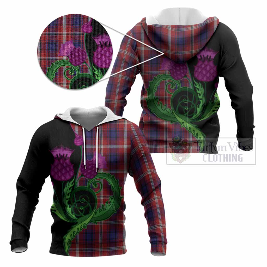 Ainslie Tartan Knitted Hoodie Traditional Scottish Thistle