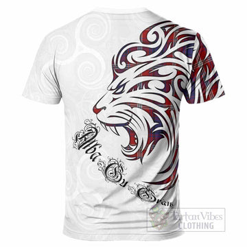 Ainslie Tartan Lion Roar T-Shirt Alba Gu Brath with Celtic Motifs
