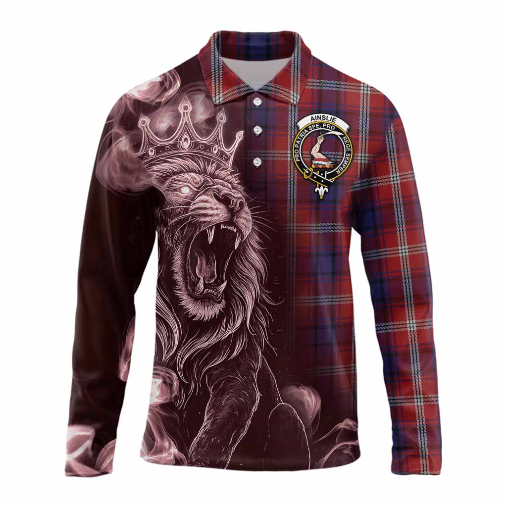 Ainslie Tartan Long Sleeve Polo Shirt Roaring Lion Heritage