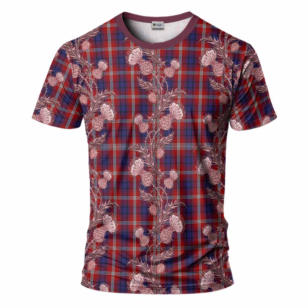 Ainslie Tartan T-Shirt Seamless Scottish Thistle Flowers