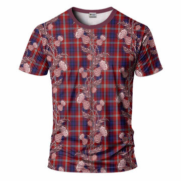 Ainslie Tartan T-Shirt Seamless Scottish Thistle Flowers