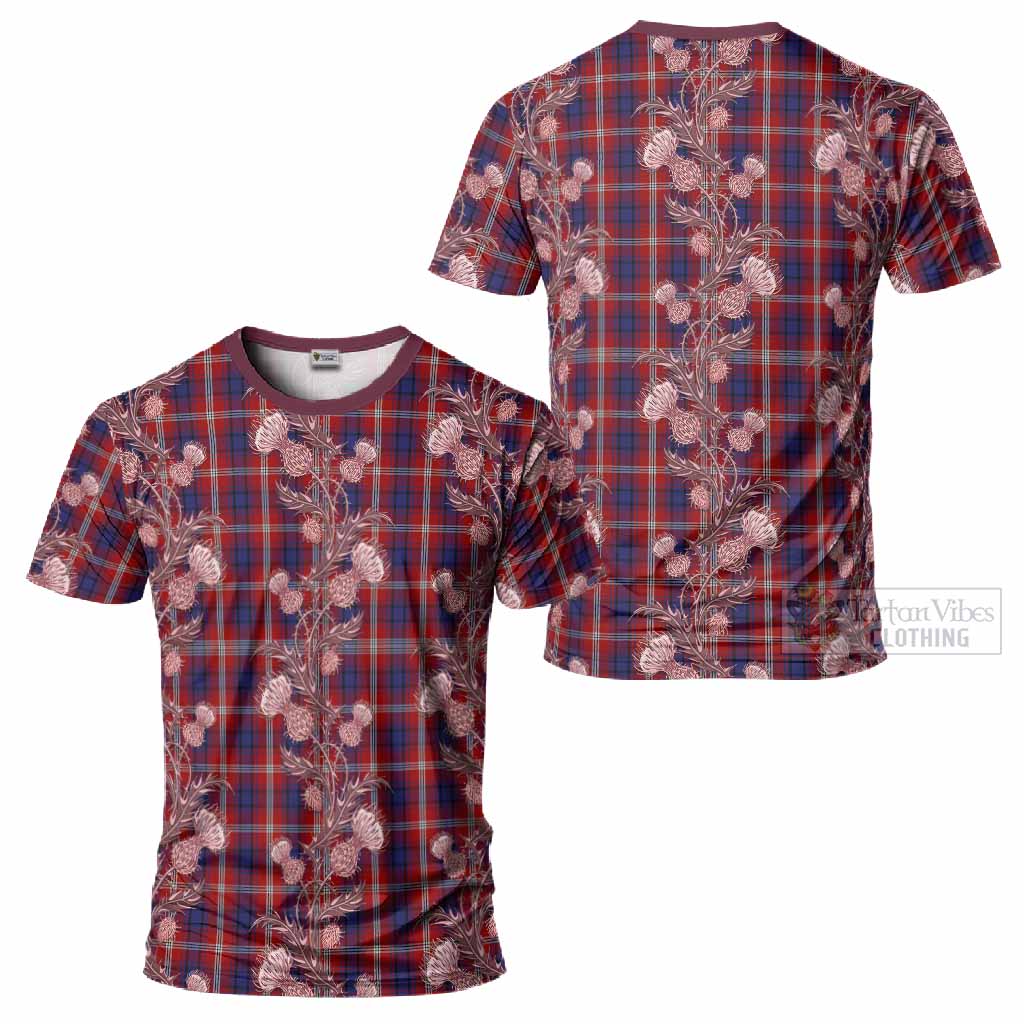 Ainslie Tartan T-Shirt Seamless Scottish Thistle Flowers