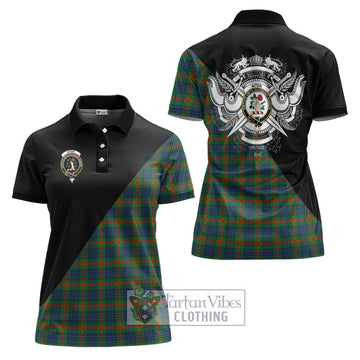 Aiton Tartan Women's Polo Shirt with Family Crest and Military Logo Style Women - Tartan Vibes Clothing