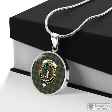 Aiton Tartan Circle Necklace with Family Crest