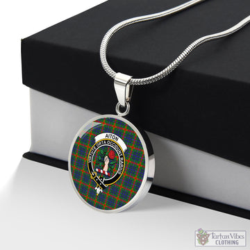 Tartan Vibes Clothing Aiton Tartan Circle Necklace with Family Crest
