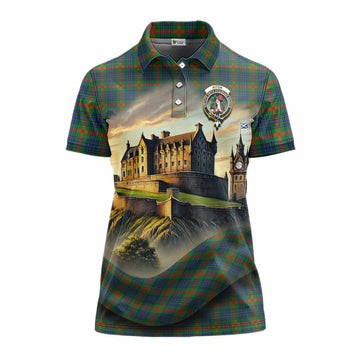 Aiton Tartan Family Crest Women's Polo Shirt with Scottish Ancient Castle Style Women - Tartan Vibes Clothing