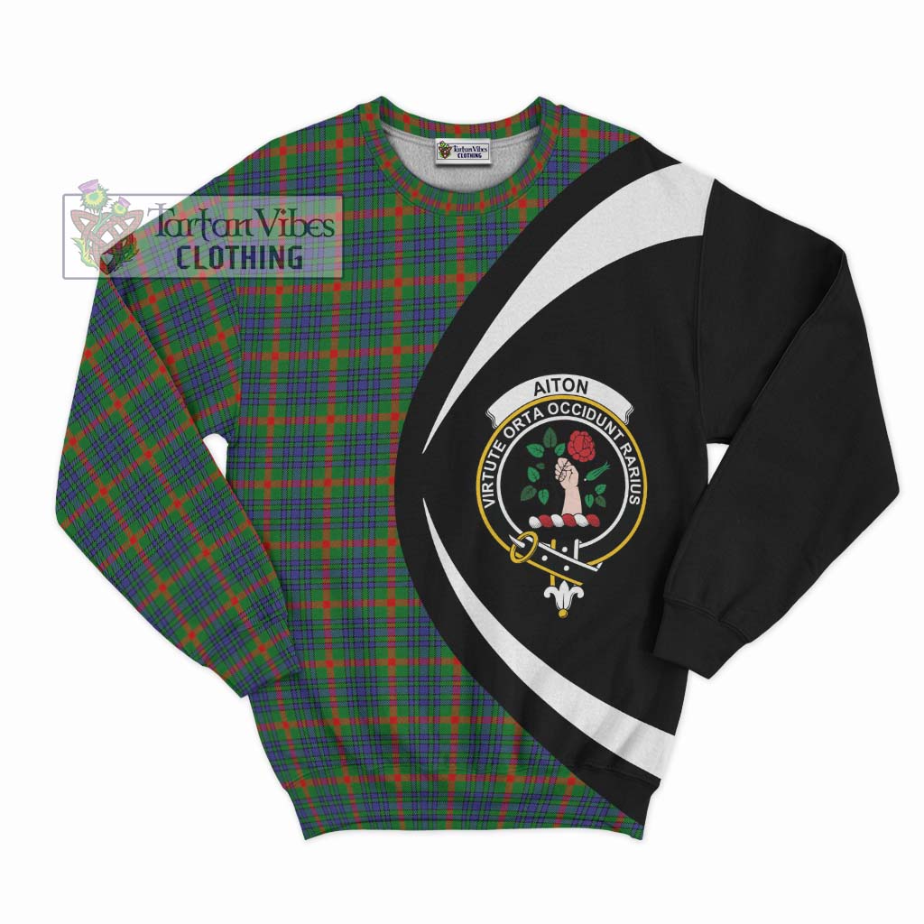 Aiton Tartan Sweatshirt with Family Crest Circle Style Unisex - Tartan Vibes Clothing