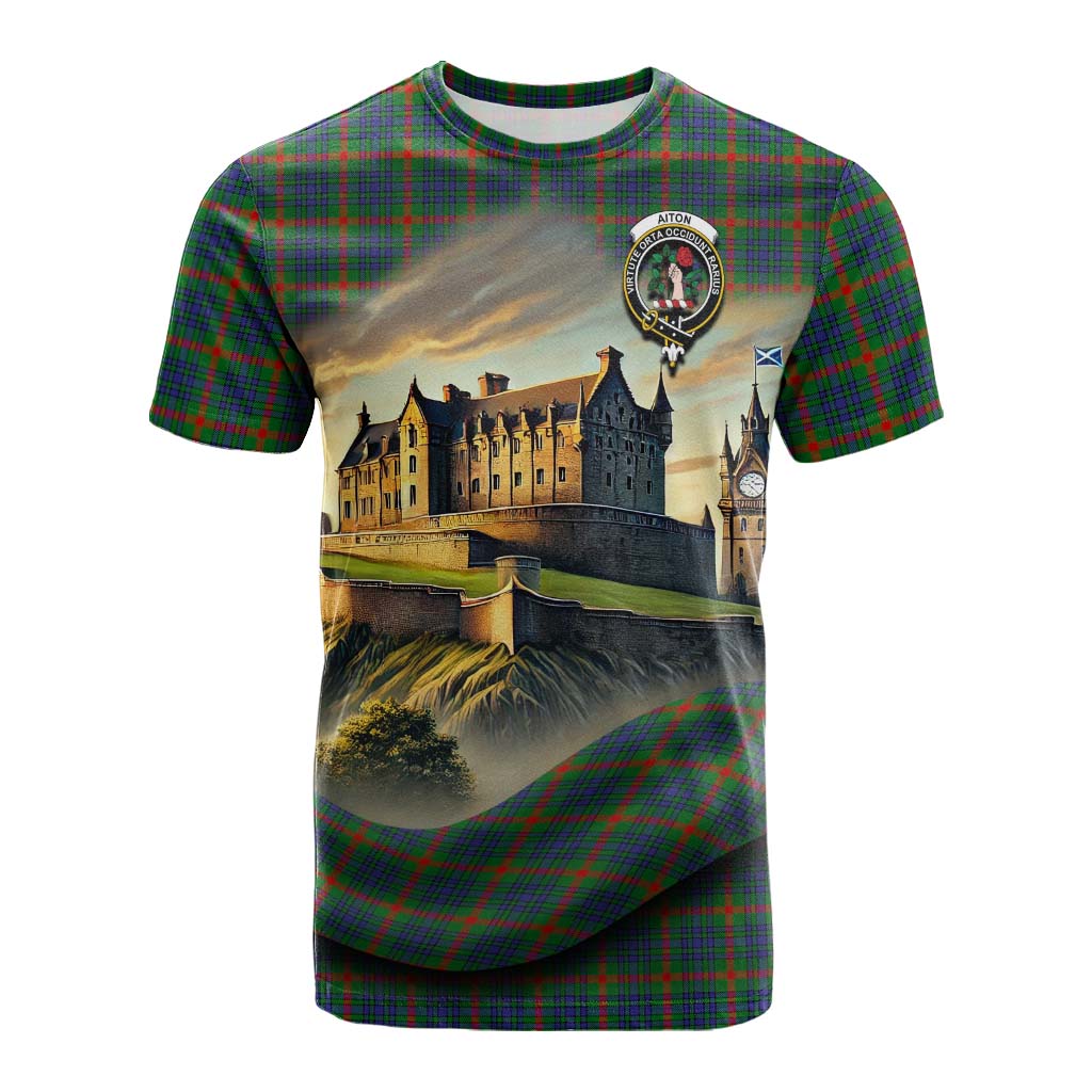 Aiton Tartan Family Crest Cotton T-shirt with Scottish Ancient Castle Style Kid's Shirt - Tartan Vibes Clothing