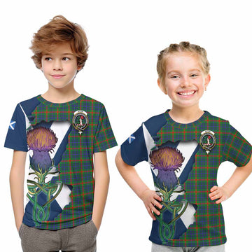 Tartan Vibes Clothing Aiton Tartan Family Crest Kid T-Shirt Scottish Thistle Celtic Inspired