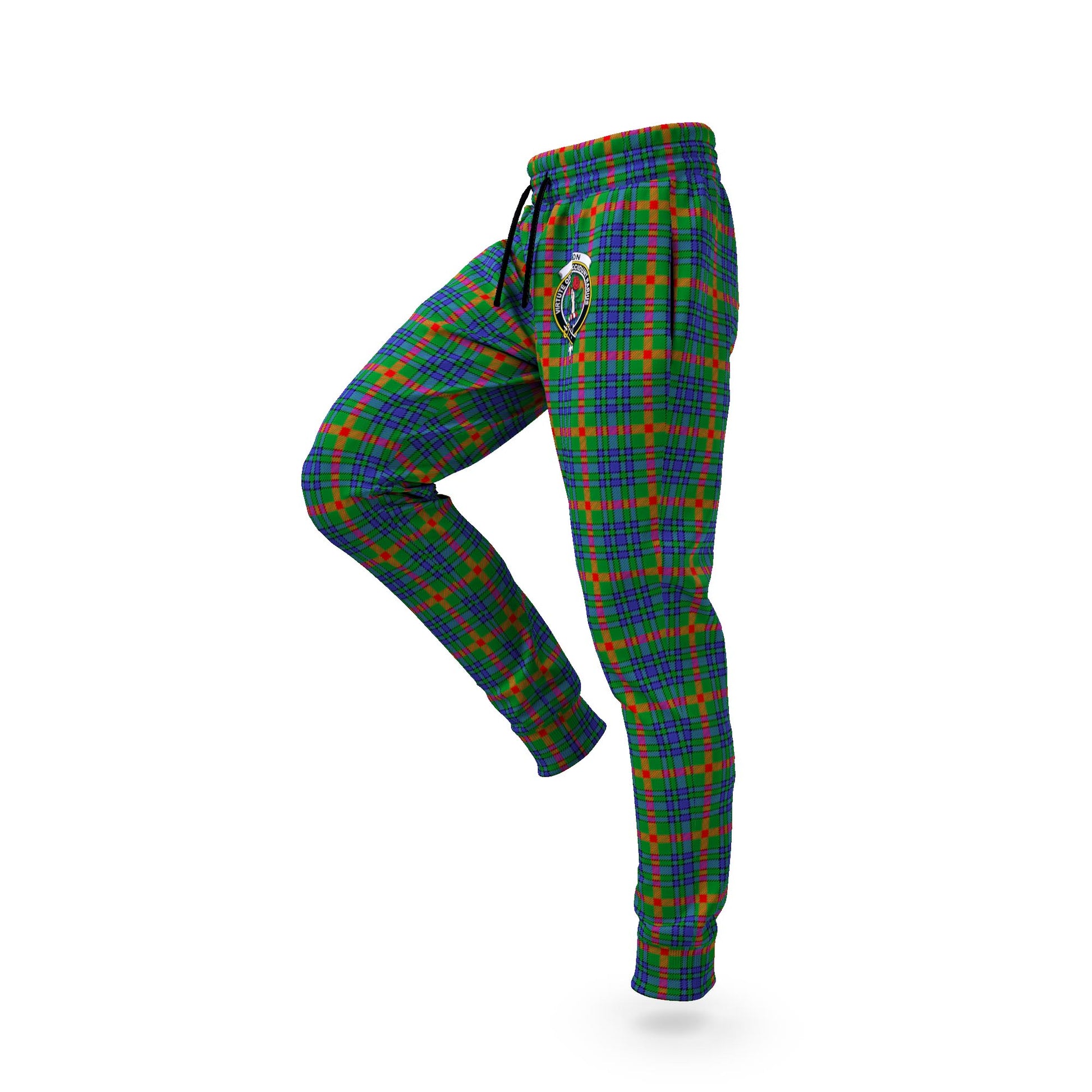 Aiton Tartan Joggers Pants with Family Crest S - Tartan Vibes Clothing