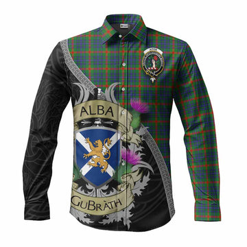 Aiton Tartan Family Crest Long Sleeve Button Shirt Lion Rampant Royal Thistle Shield Celtic Inspired Men's Shirt S - Tartan Vibes Clothing