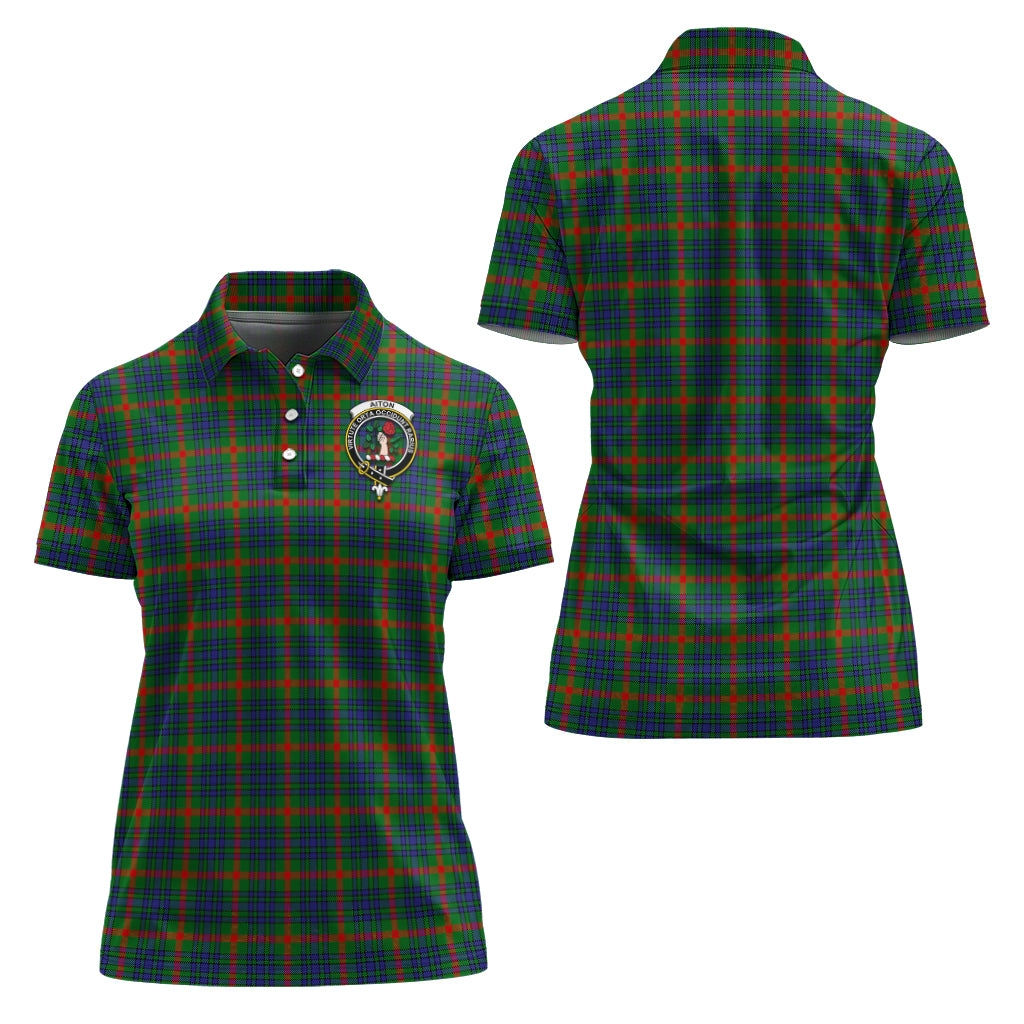 Aiton Tartan Polo Shirt with Family Crest For Women Women - Tartanvibesclothing