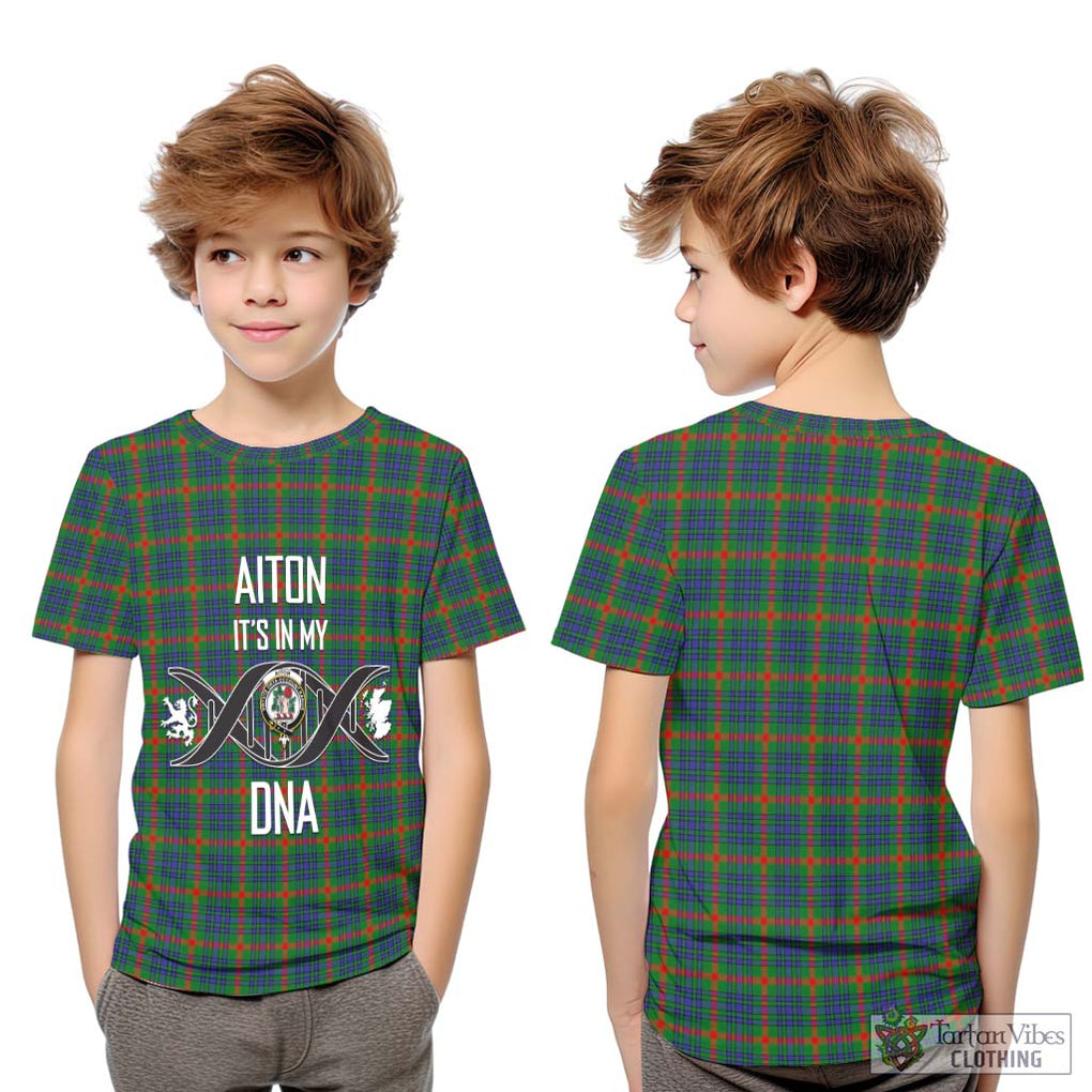 Aiton Tartan Kid T-Shirt with Family Crest DNA In Me Style Youth XL Size14 - Tartan Vibes Clothing