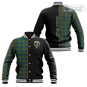 Aiton Tartan Baseball Jacket with Family Crest and Half Of Me Style Unisex - Tartan Vibes Clothing