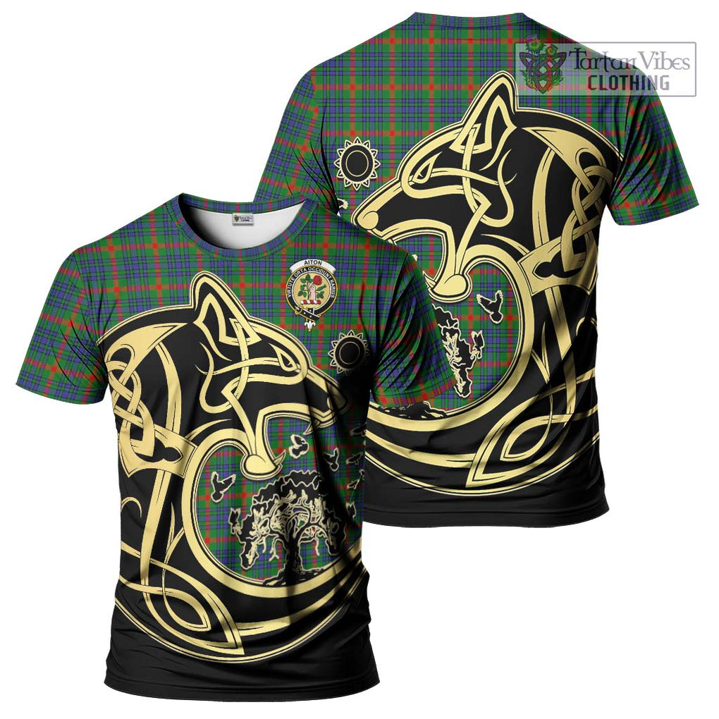 Aiton Tartan T-Shirt with Family Crest Celtic Wolf Style Kid's Shirt - Tartan Vibes Clothing