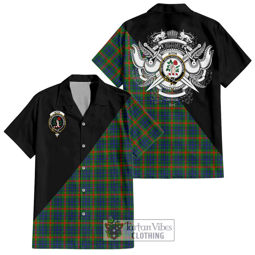 Aiton Tartan Hawaiian Shirt with Family Crest and Military Logo Style Kid - Tartan Vibes Clothing