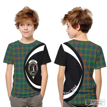 Aiton Tartan Kid T-Shirt with Family Crest Circle Style Youth XL Size14 - Tartan Vibes Clothing
