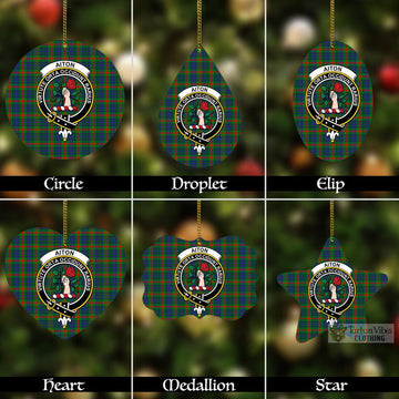 Tartan Vibes Clothing Aiton Tartan Christmas Aluminium Ornament with Family Crest