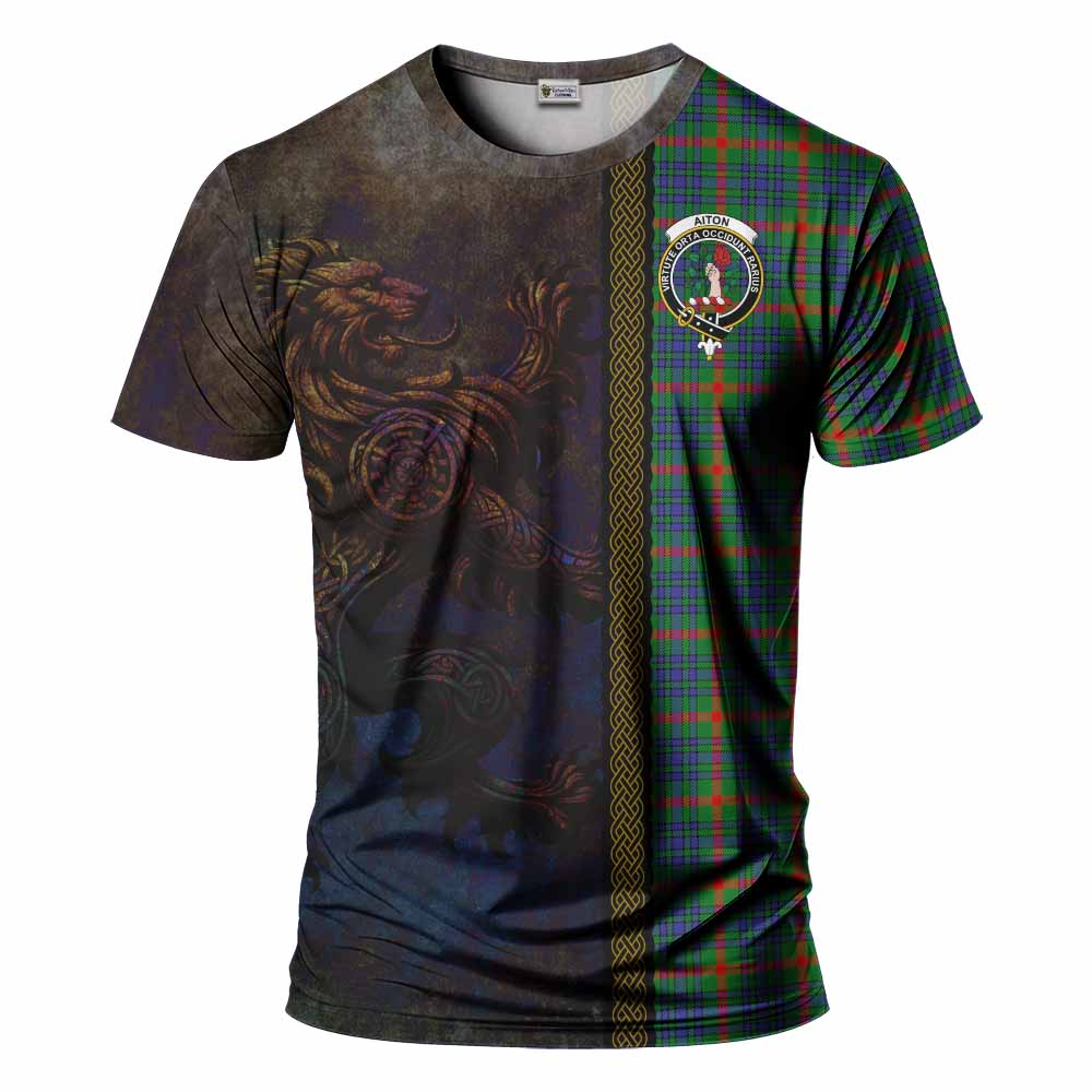 Aiton Tartan Family Crest T-Shirt Alba Gu Brath Be Brave Lion Ancient Style Kid's Shirt - Tartan Vibes Clothing