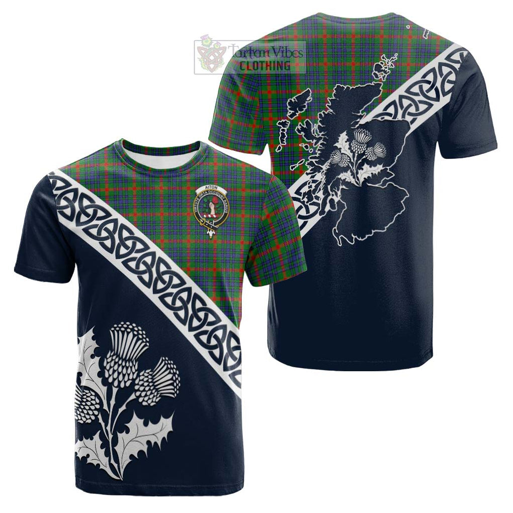 Aiton Tartan Cotton T-shirt Featuring Thistle and Scotland Map Kid's Shirt - Tartan Vibes Clothing