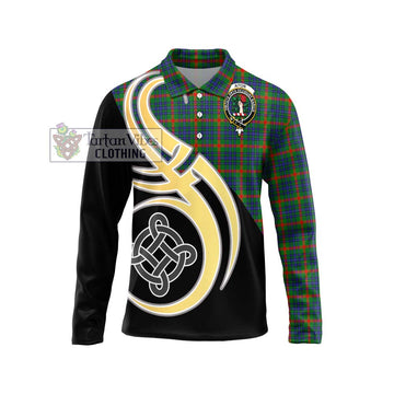 Aiton Tartan Long Sleeve Polo Shirt with Family Crest and Celtic Symbol Style Unisex - Tartan Vibes Clothing