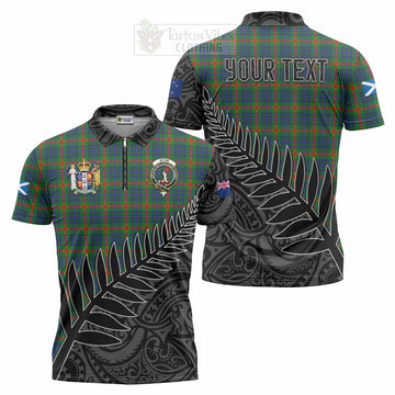 Aiton Crest Tartan Zipper Polo Shirt with New Zealand Silver Fern Half Style Unisex - Tartan Vibes Clothing