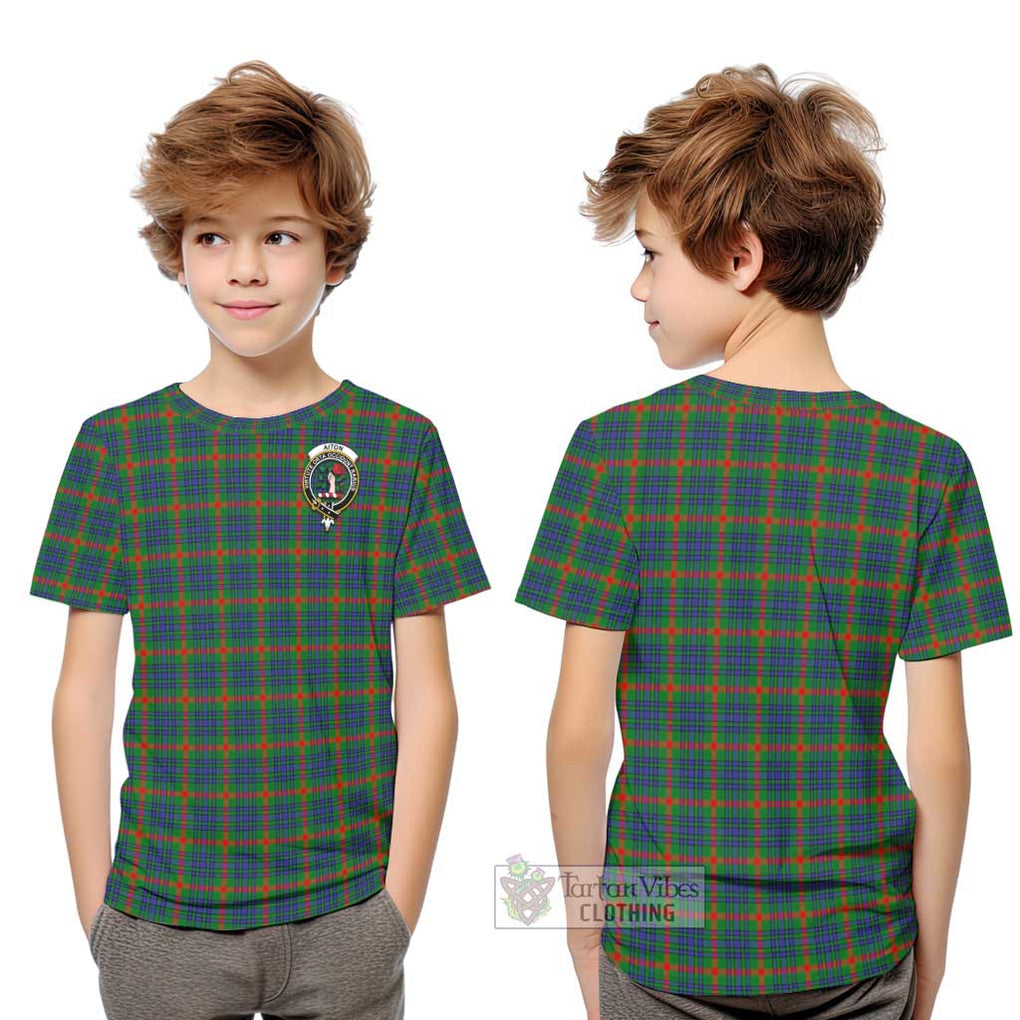 Aiton Tartan Kid T-Shirt with Family Crest Youth XL Size14 - Tartanvibesclothing Shop
