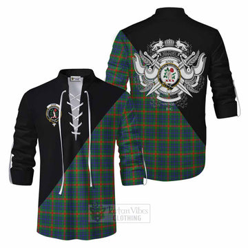 Aiton Tartan Ghillie Kilt Shirt with Family Crest and Military Logo Style Men - Tartan Vibes Clothing