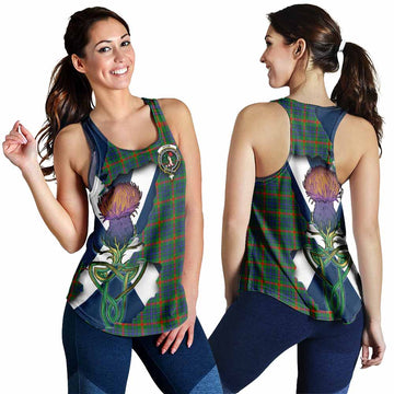 Tartan Vibes Clothing Aiton Tartan Family Crest Women's Racerback Tanks Scottish Thistle Celtic Inspired