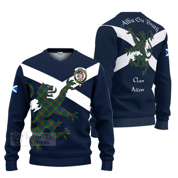 Aiton Tartan Lion Rampant Ugly Sweater Proudly Display Your Heritage with Alba Gu Brath and Clan Name Unisex - Tartan Vibes Clothing