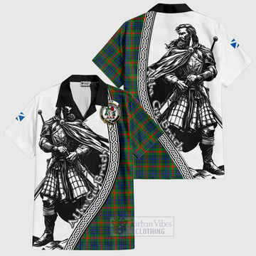 Aiton Tartan Clan Crest Hawaiian Shirt with Highlander Warrior Celtic Style Kid - Tartan Vibes Clothing