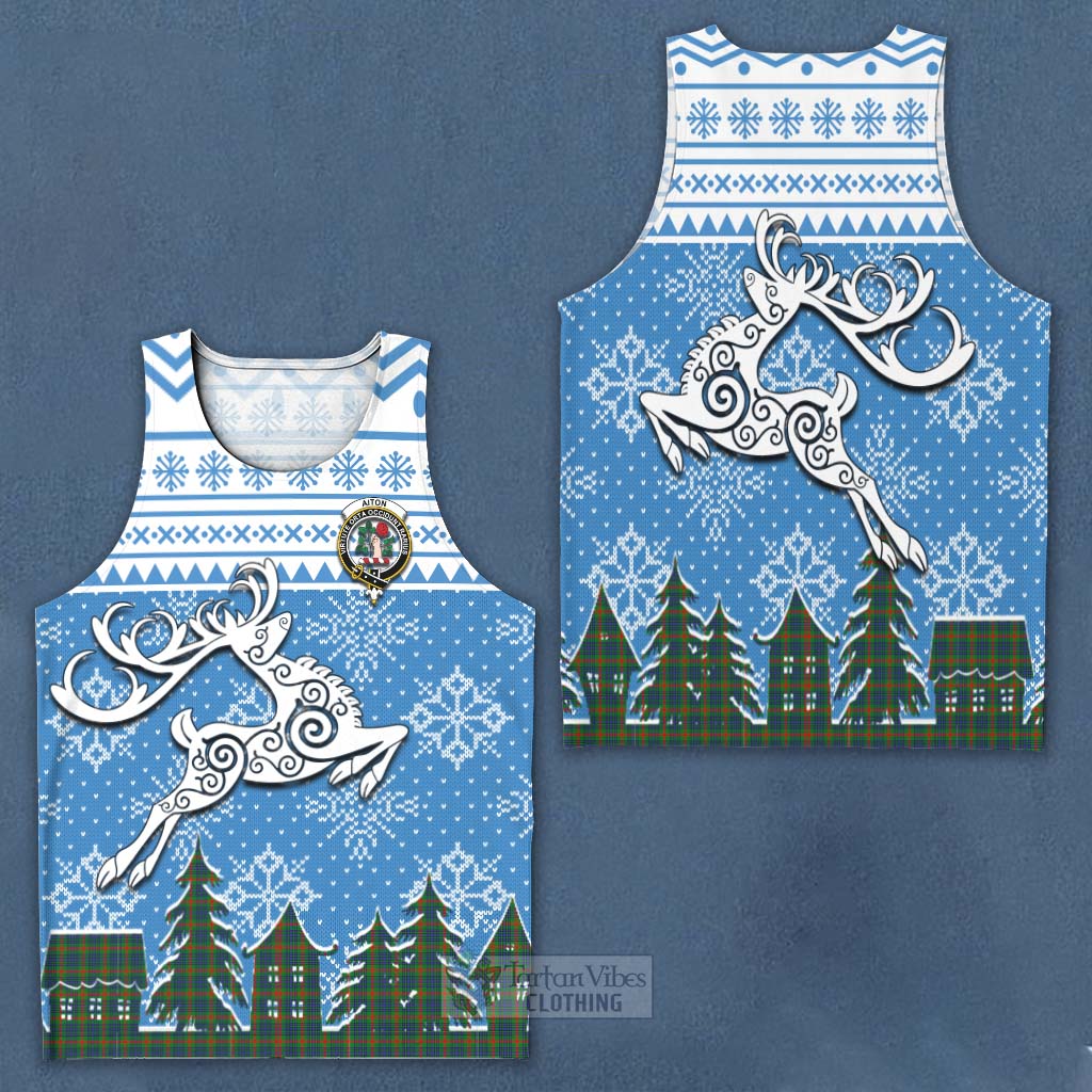 Aiton Clan Christmas Men's Tank Top Celtic Reindeer Style Men - Tartan Vibes Clothing