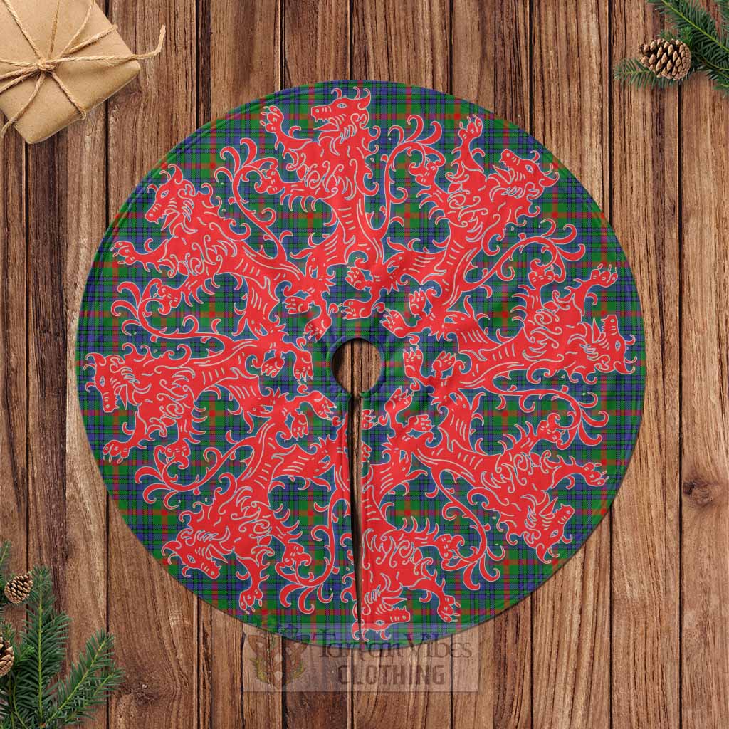 Aiton Tartan Christmas Tree Skirt Lion Rampant Style Casual Tree Skirts - Tartan Vibes Clothing