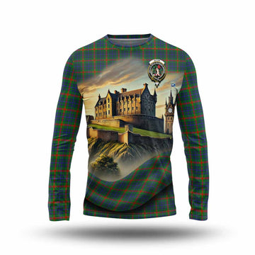 Aiton Tartan Family Crest Long Sleeve T-Shirt with Scottish Ancient Castle Style Unisex - Tartan Vibes Clothing