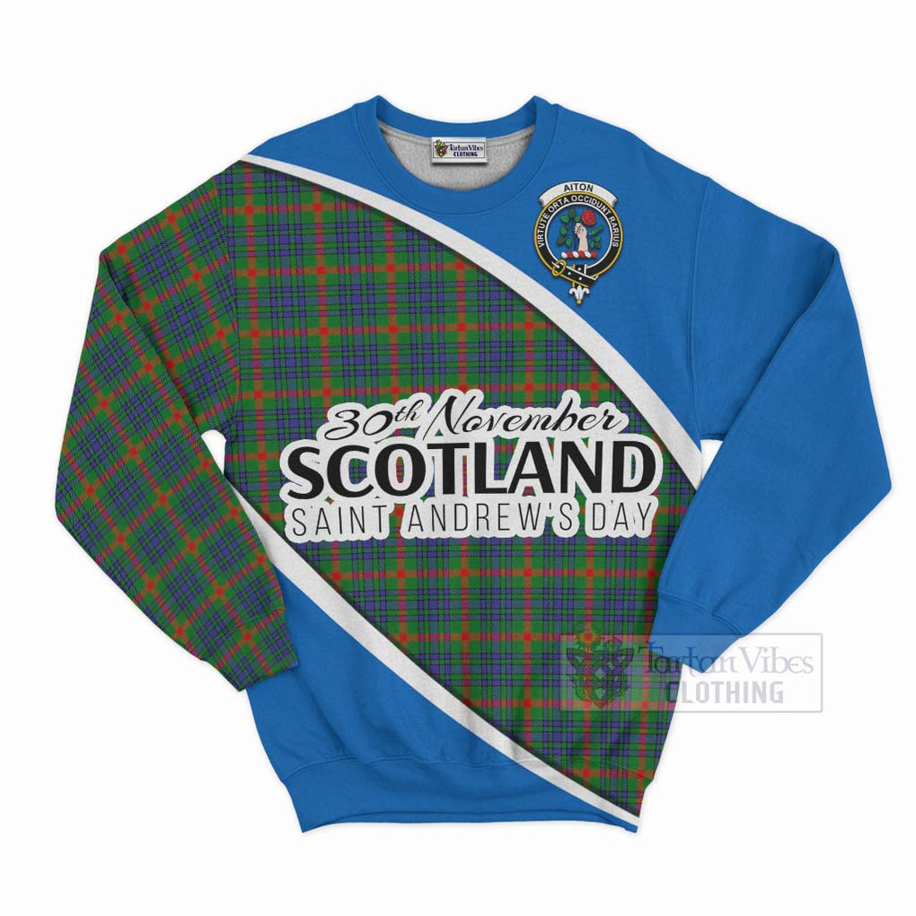 Aiton Family Crest Tartan Sweatshirt Celebrate Saint Andrew's Day in Style Unisex - Tartan Vibes Clothing