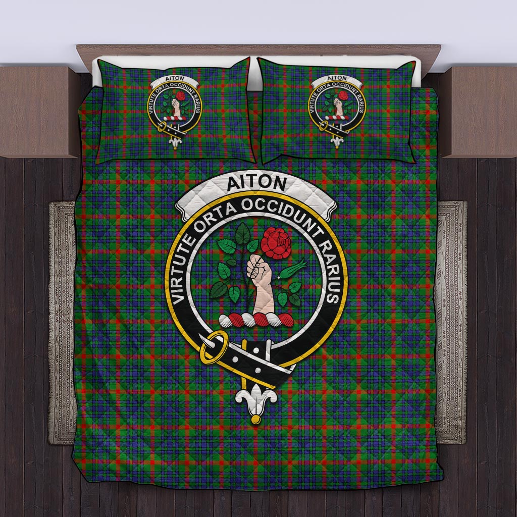 Aiton Tartan Quilt Bed Set with Family Crest Twin - Tartan Vibes Clothing