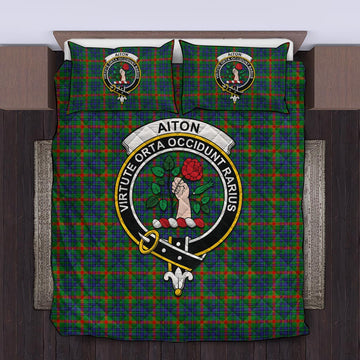 Aiton Tartan Quilt Bed Set with Family Crest Twin - Tartan Vibes Clothing
