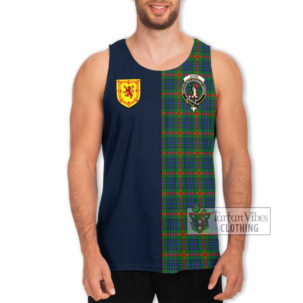 Aiton Tartan Men's Tank Top Alba with Scottish Lion Royal Arm Half Style Men - Tartan Vibes Clothing
