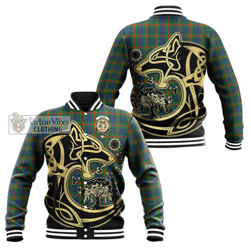 Aiton Tartan Baseball Jacket with Family Crest Celtic Wolf Style Unisex - Tartan Vibes Clothing